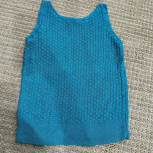 Vintage Teal Blue Knit Tank top